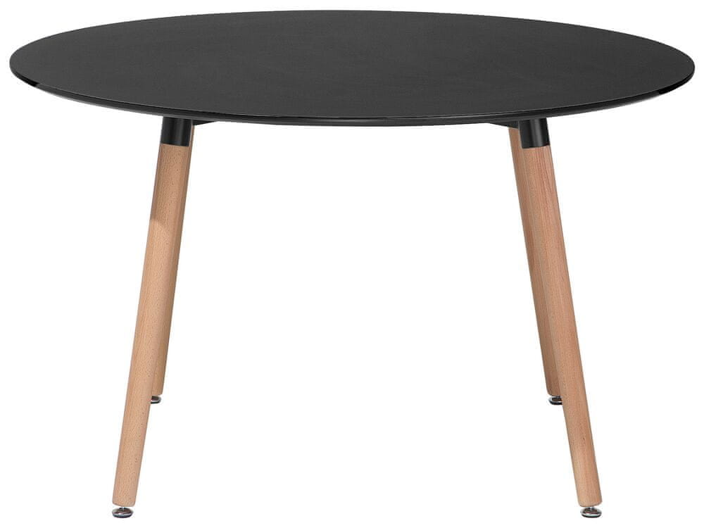 Beliani Okrúhly jedálenský stôl 120 cm čierna/svetlé drevo BOVIO